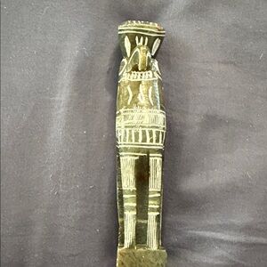 Vintage Egyptian Green Carved Figurine
